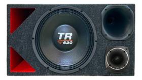 Caixa trio duto triângulo colorido alto falante triton tr 620 tweeter compet