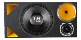 Caixa trio duto triângulo colorido alto falante triton tr620 corneta 1425