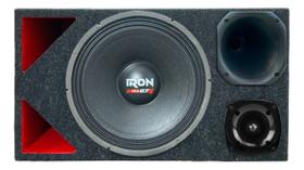 Caixa trio duto triangulo colorido médio grave etm iron 1k4 unlike 400 módulo taramps