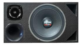 Caixa trio duto triangulo colorido médio grave etm iron 1k4 unlike 400 módulo taramps