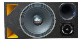 Caixa trio duto triangulo colorido médio grave etm iron 1k4 unlike 400 módulo taramps