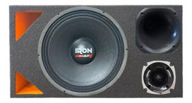 Caixa trio duto triangulo colorido médio grave etm iron 1k4 unlike 500 módulo taramps