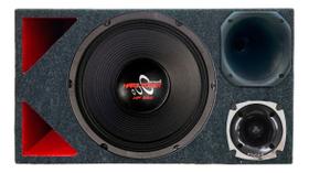 Caixa trio duto triangulo colorido médio grave hard power hp 550 unlike 500 módulo taramps