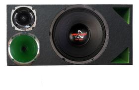 Caixa trio duto triângulo colorido médio grave hard power hp550 corneta 1425 módulo taramps