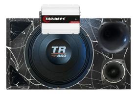 CAIXA TRIO DUTO TRIANGULO FRENTE COLORIDA TR 850 4 OHMS COMPET + MÓDULO DS800x 4 COR:PRETO