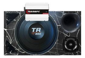 CAIXA TRIO DUTO TRIANGULO FRENTE COLORIDA TR 850 4 OHMS UNLIKE 400 + MÓDULO DS800x 4 COR:PRETO