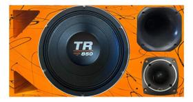 Caixa trio duto triangulo frente colorida triton tr 850 4 ohms compet cor:laranja