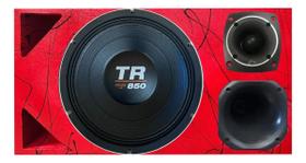 Caixa trio duto triangulo frente colorida triton tr 850 4 ohms compet cor:vermelho