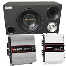 Caixa Trio Pioneer Ts-W3090br 600Wrms 12 Pol + D200 + St400 + Módulos Taramps