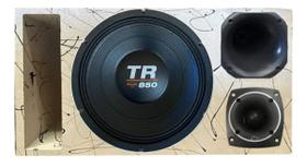 Caixa trio régua colorida médio grave triton tr 850 4 ohms compet cor:branco
