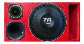 Caixa trio régua colorida médio grave triton tr 850 4 ohms compet cor:vermelho
