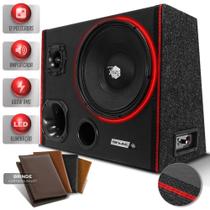Caixa Trio Som Amplificada 12 Pol Shutt Xplode Neon Led 600w Driver + Corneta + Tweeter + Módulo