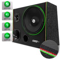 Caixa Trio Som Automotivo 12 Polegadas Shutt Xplode Neon Led 400W Driver + Corneta + Tweeter