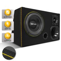 Caixa Trio Som Automotivo 8 Polegadas Subwoofer Shutt Concept Slim Led 400W Driver Corneta Tweter