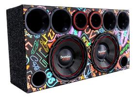 Caixa Trio Som Automotivo Carro Completa Sub 4 Corneta 2 Tw