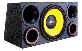 Caixa Trio Som Automotivo Sub Bomber Detoner 12 Pol Amarelo
