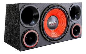 Caixa Trio Som Automotivo Sub Bomber Detoner 12 Pol Vermelho