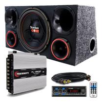 Caixa Trio Som Bomber One + Radio Bluetooth + Modulo Taramps
