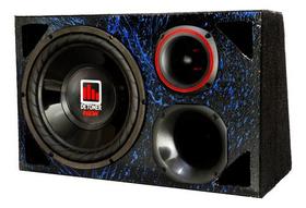 Caixa Trio Som Carro Automotivo Detoner Sub 12 Pol Preto