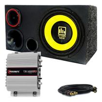 Caixa Trio Som Carro Detoner 12 Pol + Modulo Taramps Tl 1500
