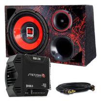Caixa Trio Som Carro Detoner 12 Pol Vermelho+ Modulo Stetsom