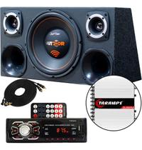 Caixa Trio Som Completa Bomber 12 + Radio Bluetooth + Modulo
