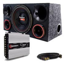 Caixa Trio Som Completa Bomber One 12 + Módulo Taramps