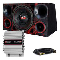 Caixa Trio Som Completa Bomber One 12 Pol + Módulo Taramps