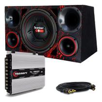 Caixa Trio Som Completa Bomber One 12 Pol + Taramps Tl 1500