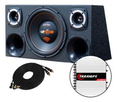 Caixa Trio Som Completa Bomber Outdoor 12 + Módulo Taramps