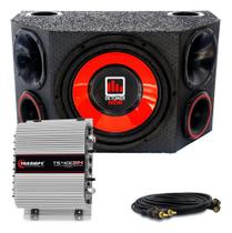 Caixa Trio Som De Carro 12 Pol Completa + Modulo Taramps