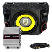 Caixa Trio Som De Carro Completa 12 Poleg + Modulo Taramps