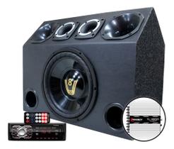 Caixa Trio Som Falante 12 Radio Bluetooth Usb Modulo Taramps