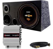 Caixa Trio Som Sub Bomber Outdoor 12 300w + Modulo Taramps