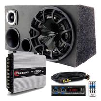 Caixa Trio Som Sub Bravox + Radio Bluetooth + Modulo Taramps