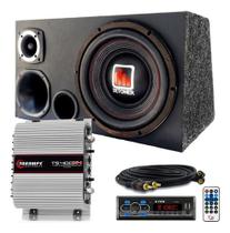 Caixa Trio Som Sub Detoner + Radio Bluetooth +modulo Taramps