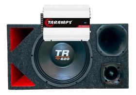 Caixa trio som triton tr 620 completa som automotivo módulo taramps