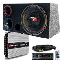 Caixa Trio Sub Bomber One + Radio Bluetooth + Modulo Taramps