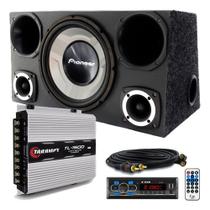 Caixa Trio Sub Pioneer + Radio Bluetooth + Modulo Taramps