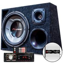 Caixa Trio Sub Pioneer Radio Bluetooth Usb Modulo Taramps