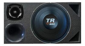 Caixa trio triangulo duto colorido médio grave triton tr 850 4 ohms unlike 400 cor:preto
