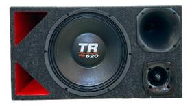 Caixa trio triton tr 620 duto triangular som automotivo completa