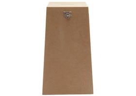 Caixa urna cofre com fecho cadeado 26x26x45 cm mdf