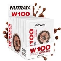 Caixa whey concentrado w100 nutrata sache 30g 12 un - duplo chocolate Caixa whey concentrado w100 nutrata sache 30g 12 un - duplo chocolate