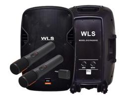 Caixa WLS S12 Ativa BT + Caixa S12 Pas + 2 Mic JBL sem fio