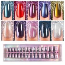 Caixão curto Press on Nails Plauva Cat Eye 300 unidades para mulheres