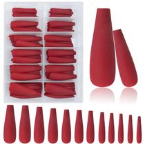 Caixão extra longo Press on Nails AddFavor XXL, vermelho fosco, 120 unidades Caixão extra longo Press on Nails AddFavor XXL, vermelho fosco, 120 unidades