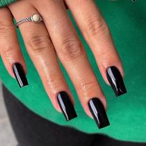 Caixão médio preto Press on Nails KXAMELIE para mulheres x24 Caixão médio preto Press on Nails KXAMELIE para mulheres x24
