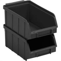 Caixaplast Gaveteiro P/Prateleira Preto 04 - Kit C/48 Pc Caixaplast Gaveteiro P/Prateleira Preto 04 - Kit C/48 Pc