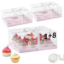 Caixas Bento para bolos e cupcakes JCD Pink 1+8/3 unidades